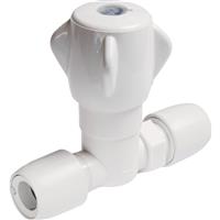 Hep2O Stopcock Cold Water 22mm in White Plastic