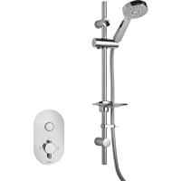 Deva Aston Push Button Thermostatic Concealed Valve Mixer Shower in Chrome Brass