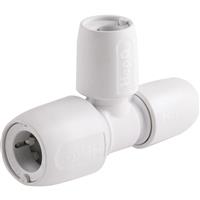 Hep2O Branch & One End Reduced Tee 15 x 10 x 10mm in White Plastic