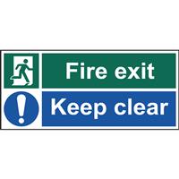 Centurion Fire Safety Sign Fire Exit Keep Clear 450x200