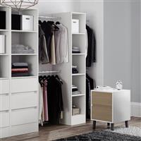 Spacepro 5 Shelves Tower Unit with 1 Hanger Bar 2100 x 450 x 500mm in White Steel/MFC