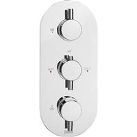 Deva Newton Thermostatic Two Outlet Concealed Shower Valve in Chrome Brass