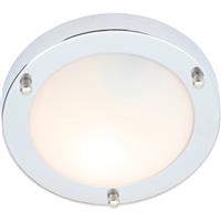Spa Lighting Delphi Flush Bathroom Ceiling Light IP44 1 x E14 in Chrome