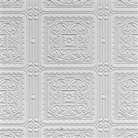 Anaglypta Luxury Textured Vinyl - Turner Tile RD80000 (2 Rolls) in White