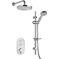 Deva Aston Push Button Thermostatic Concealed Valve Diverter Mixer Shower in Chrome Brass