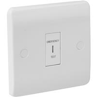 Scolmore Click Click Mode Key Switch 1 Gang DP Emergency Test in White Plastic
