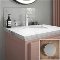 Splashback Glass Bathroom with Brushed Caps 600 x 250mm in Clear