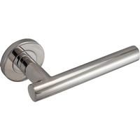 Eclipse Petra Lever On Rose Door Handles Polished (Pair) in Chrome Stainless Steel