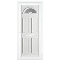 Crystal uPVC Front Door Sunburst Glass Sandringham White Right Hand 920 x 2090mm Obscure Glass 920 x 2090 x 70