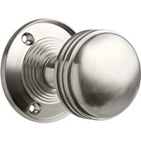 Ringed Mortice Knob Satin Nickel (Pair) in Silver