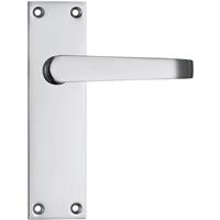 Lockworks Victorian Straight Door Handle Latch Polished (Pair) in Chrome