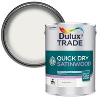 Dulux Trade Quick Dry Satinwood Paint Pure Brilliant 5L in White