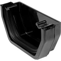 Aquaflow 114mm Square Line Stop End External in Black PVCU