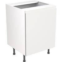 Kitchen Kit Flatpack J-Pull Kitchen Cabinet Base Sink Unit Ultra Matt 600mm in White MFC