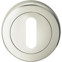 Serozzetta Lock Profile Escutcheon On Round Rose Polished in Nickel