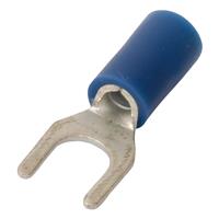 Fork Connectors 2.5 x 5.3mm (100 Pack) in Blue