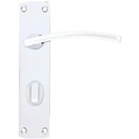 Stanza Toledo Door Handles Polished Bathroom (Pair) in Chrome Plastic