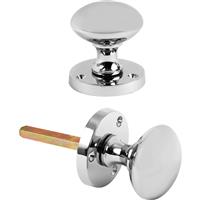 Victorian Mortice Knob Chrome (Pair) in Silver