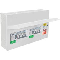 Axiom 8 Way Type A Dual RCD Consumer Unit + 6 MCBs 8 Way Steel