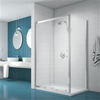 Merlyn NIX Sliding Shower Enclosure Door and Side Panel 1200 x 900mm in Chrome Toughened Safety Glass