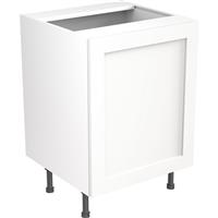 Kitchen Kit Flatpack Shaker Kitchen Cabinet Base Sink Unit Ultra Matt 600mm in White MFC