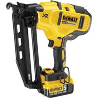 DeWalt 18V XR Brushless 16Ga Second Fix Nailer 2 x 5.0Ah in Yellow