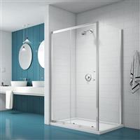 Merlyn NIX Sliding Shower Enclosure Door and Side Panel 1600 x 800mm in Chrome Toughened Safety Glass
