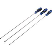 Draper Soft Grip Long Reach Screwdriver Set (3 Piece) Steel
