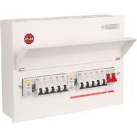 Wylex Metal 10 way A Type High Integrity Consumer Unit + 10 MCBs 10 Way