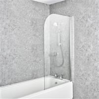 Mira Elevate Curved Bath Screen 800mm in Chrome Glass