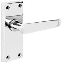 Hiatt Victorian Straight Door Handles Short Latch Polished (Pair) in Chrome