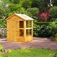 Power Apex Potting Shed 4' x 6' - Double Doors in Natural Timber
