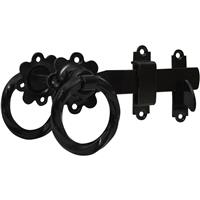 GateMate Twisted Ring Gate Latch 150mm Epoxy in Black Steel