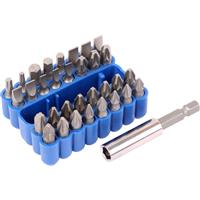 Draper Screwdriver Bit Set Mixed (33 Piece) in Silver Steel