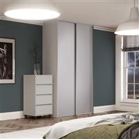 Spacepro Classic 2 Door Sliding Wardrobe Kit Dove 1185 x 2260mm in Grey Steel/MFC
