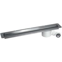 McAlpine Slimline Channel Drain With Brushed Finish Cover Plate 800mm CD800-O-B Steel