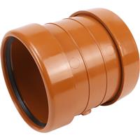 Aquaflow Pipe Coupling Socket 110mm Double in Terracotta Plastic