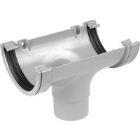 Aquaflow 112mm Half Round Running Outlet in Grey PVCU