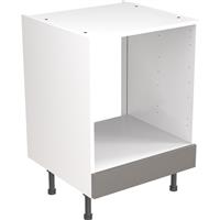 Kitchen Kit Flatpack J-Pull Kitchen Cabinet Base Oven Unit Super Gloss 600mm in Dust Grey MFC