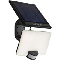 Luceco Solar Floodlight with PIR & Detachable Solar Panel IP54 8W 800lm 4000K in White Polycarbonate