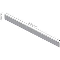 Metis Light Solid Surface Upstand 3050 x 100 x 15mm in Grey Composite