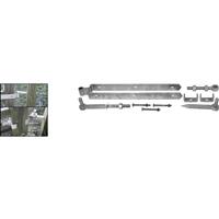 Perry Adjustable Field Gate Hinge Set 24" in Silver