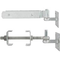 GateMate Field Gate Adjustable Hinge Set 300mm Galvanised in Silver