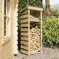 Rowlinson Narrow Log Store 156cm (h) x 62cm (w) x 56cm (d) in Brown Timber