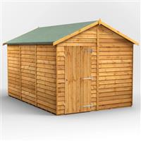 Power Overlap Apex Shed 12' x 8' No Windows in Natural Timber