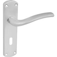 Serozzetta Cuatro Door Handles Lock Satin (Pair) in Chrome