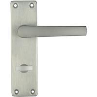 Lockworks Manila Contract Aluminium Door Handle Bathroom Satin (Pair) in Chrome