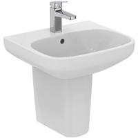 Ideal Standard i. life Basin and Semi-Pedestal 55cm 1 Tap Hole in White Ceramic