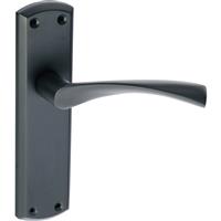 Eclipse Monza Door Handles Latch Matt (Pair) in Black Zinc/Aluminium