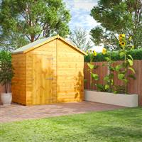 Power Windowless Apex Shed 4' x 8' in Natural Timber